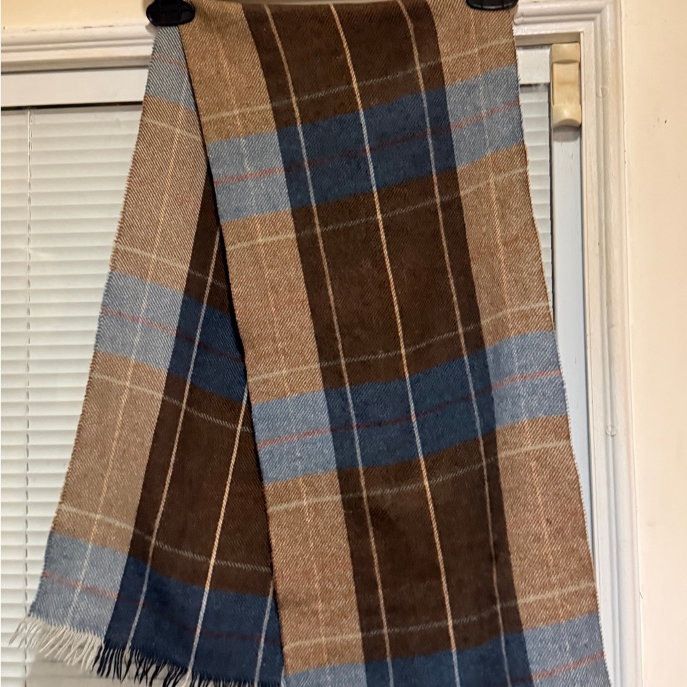 Brown and Cream Men's Scarf